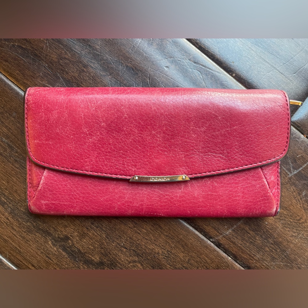 Coach Red Leather Wallet
